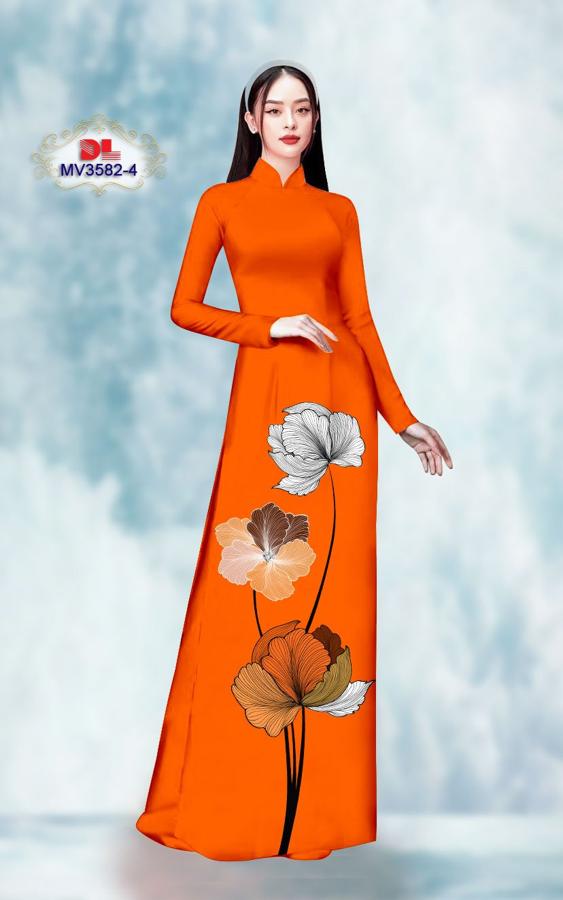 Vải Áo Dài Hoa In 3D AD MV3582 5